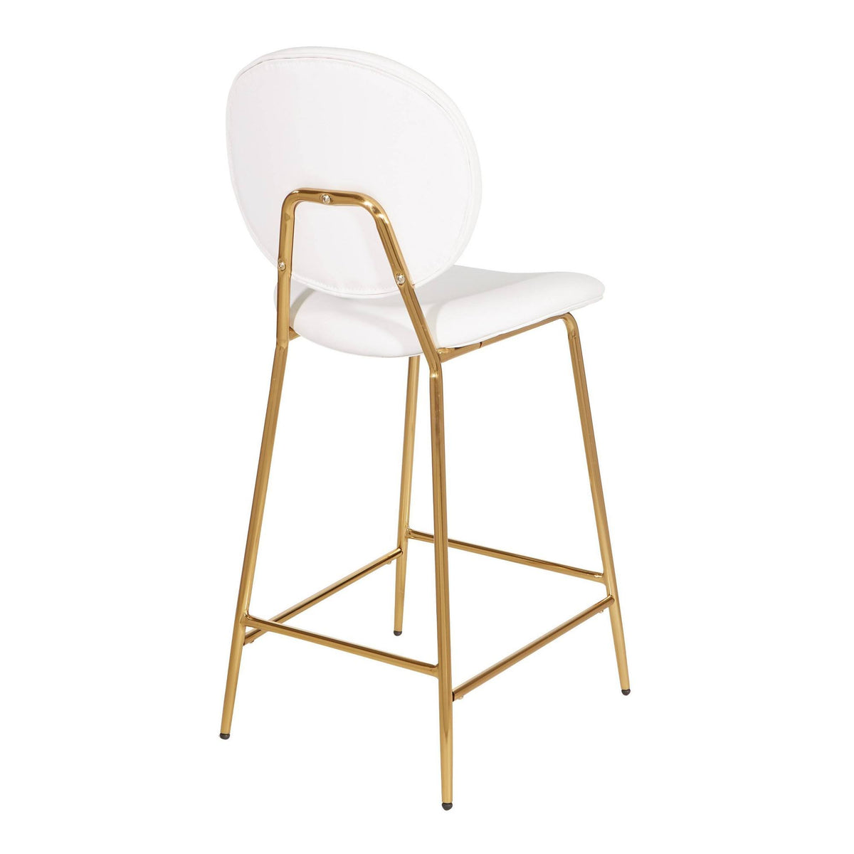 White Faux Leather Counter Stool K562