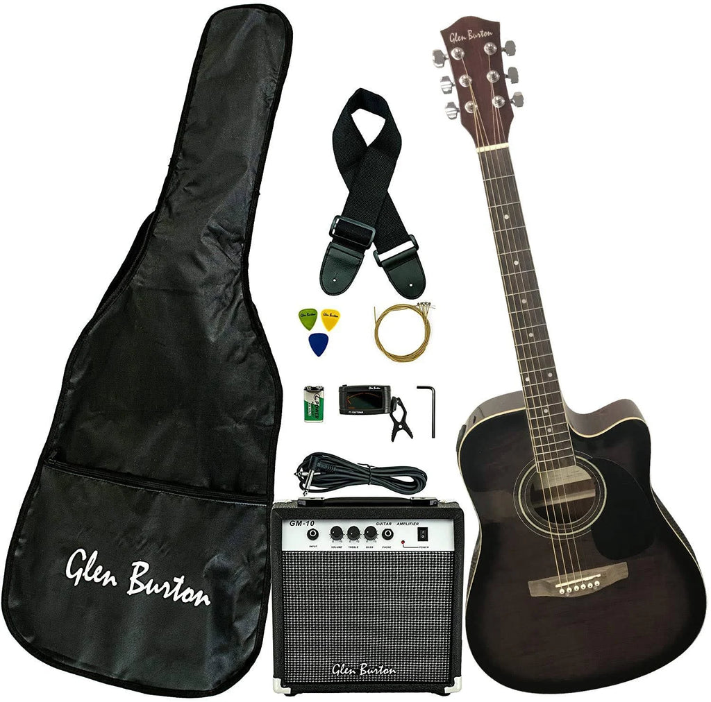 Black Acoustic Electric Cutaway Guitar A208