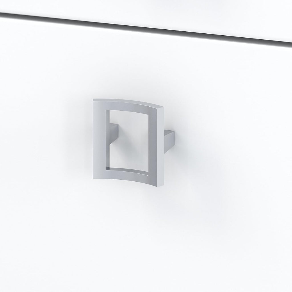 Pure White L Shaped Desk with Mobile File Cabinet I160517