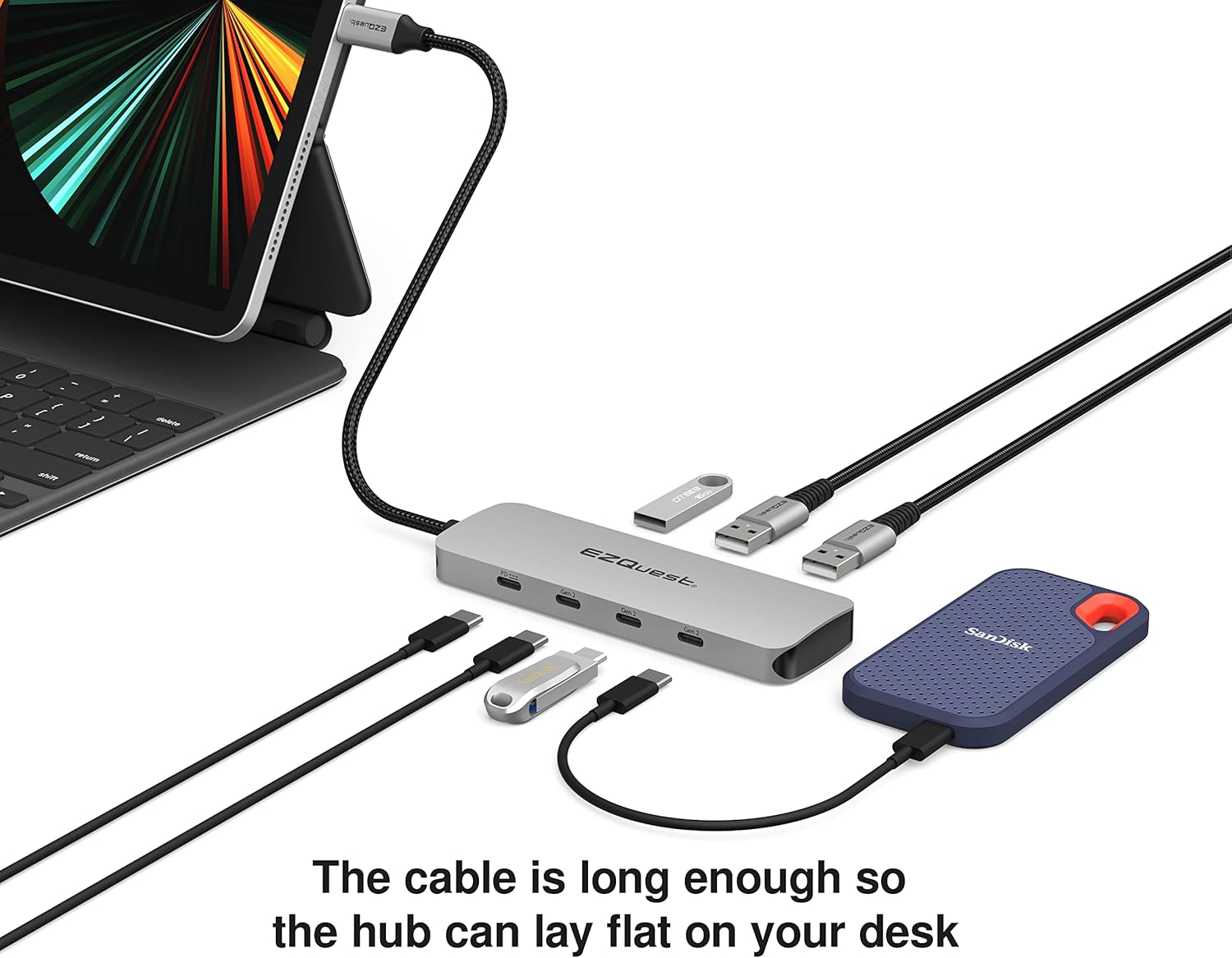 USB-C Gen 2 Hub Adapter 7-Ports, 3X USB-C 10Gbs, 3X USB 3.0 5Gbs, 1X USB-C Power Delivery 3.0, Pack of 2 I683