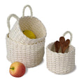 White Woven Wall Hanging Baskets Y1060