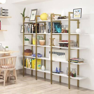 Gold/White Steel Bookcase X92730