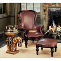 Faux Leather Chair & Ottoman L39174