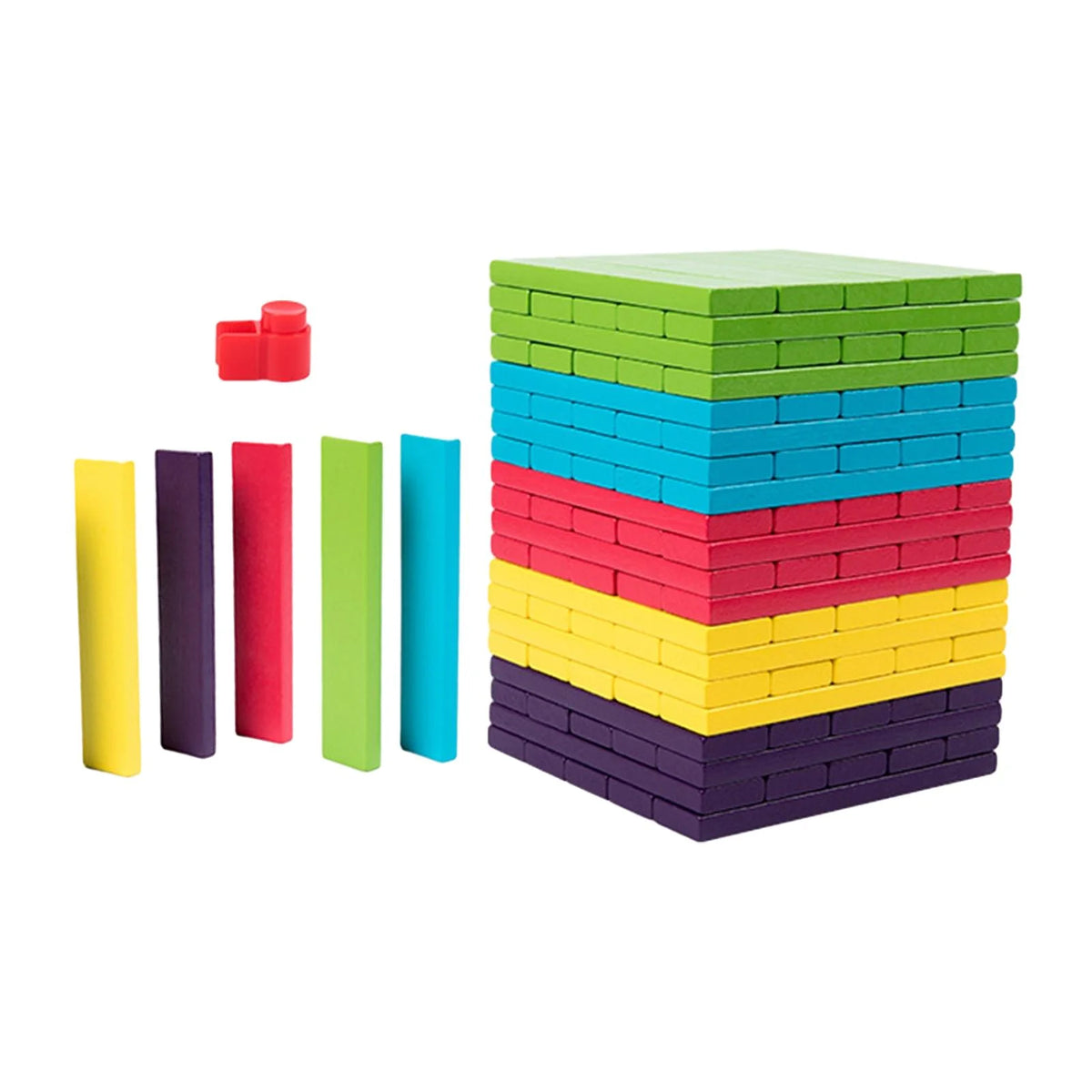 100 Pieces Wooden Blocks Stacking Game Building Kits Board Games J540