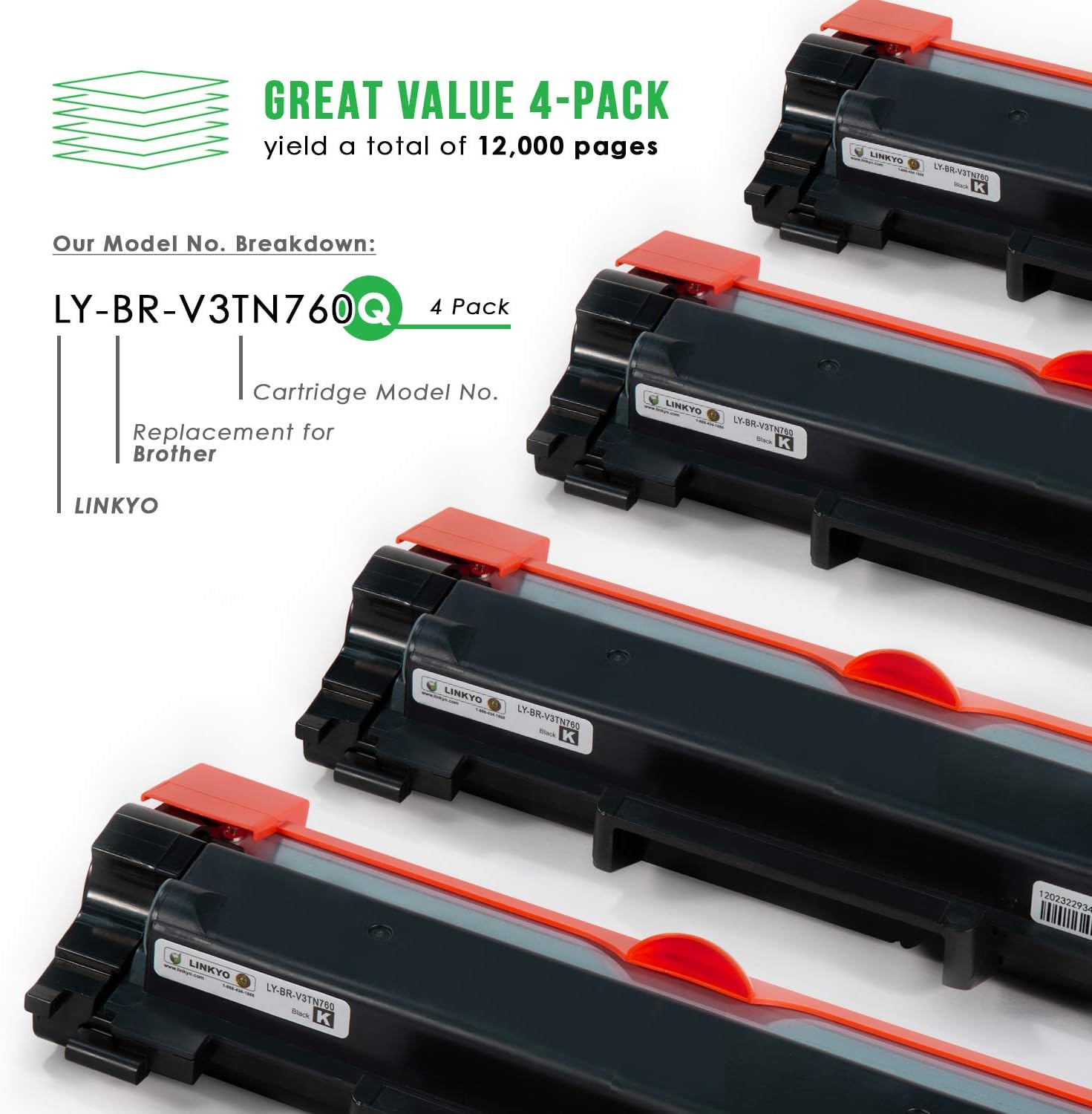 4-Pack High Yield Toner Cartridge C696329