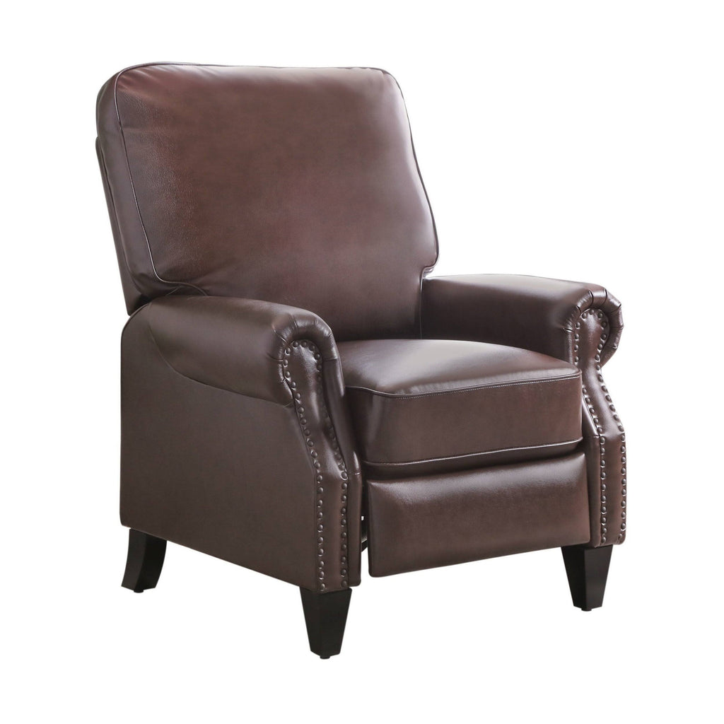 Brown Leather Pushback Recliner B4096